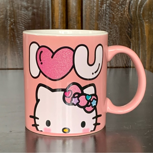 I ❤️ U Hello Kitty 20oz Pink Ceramic Mug - Picture 2 of 9